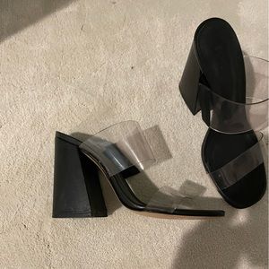 Schultz Black and Clear Heels 7.5